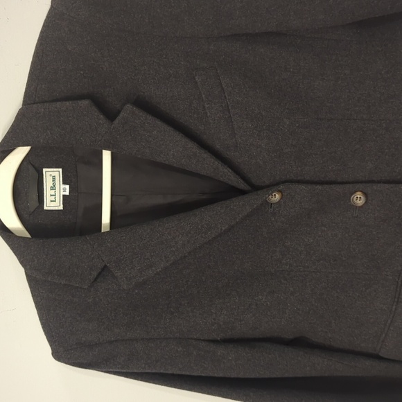 LL BEAN Blazer Wool Cashmere‎ in Charcoal Gray 🩶 size 10 - Picture 2 of 11